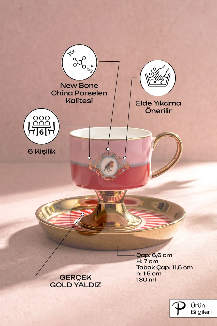 Birdy Porselen 6 Kişilik 12 Parça Kahve Fincanı Takımı · 2. fotoğraf
