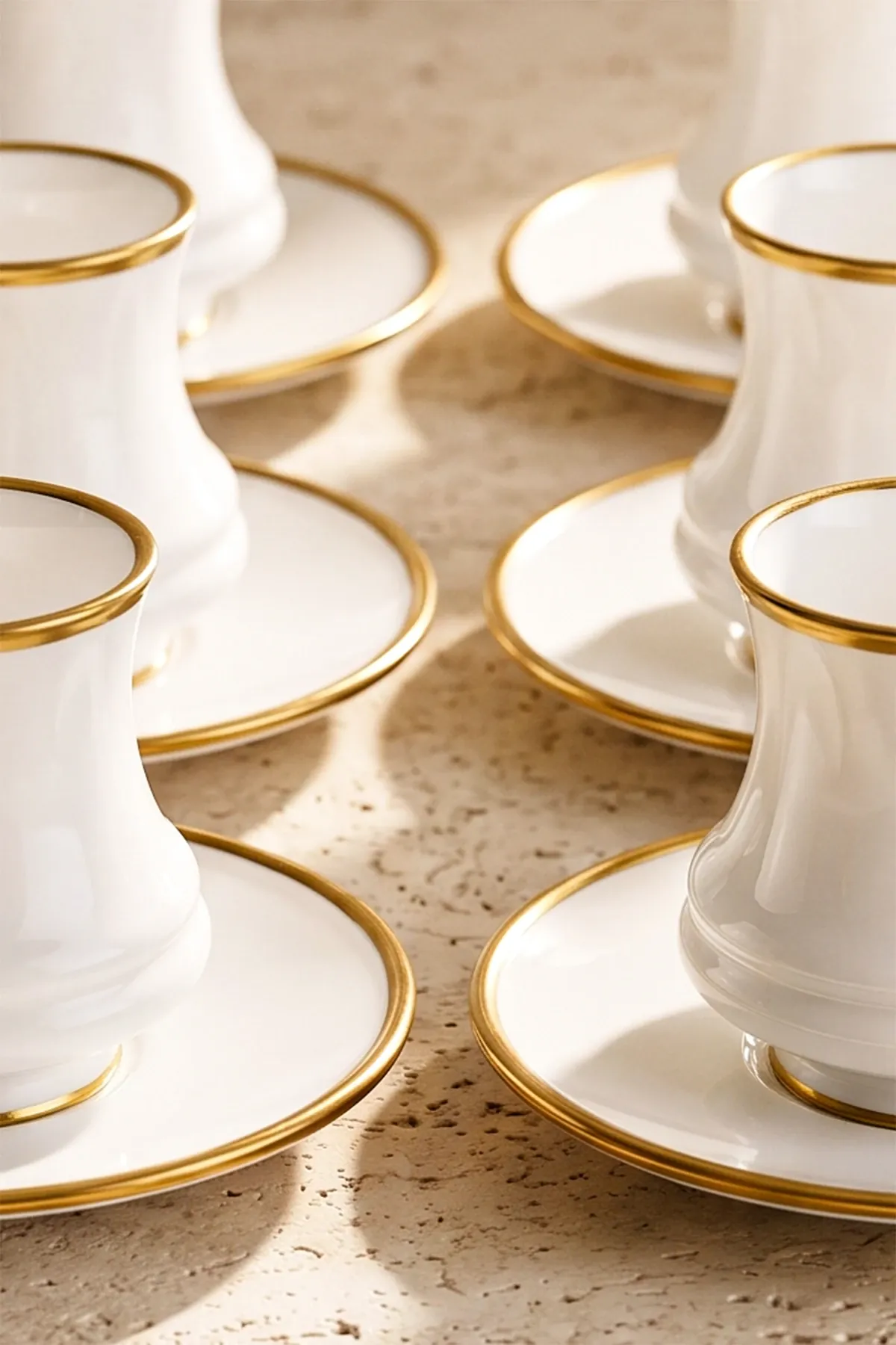 Çengelköy 6 Kişilik Boğumlu Yaldızlı Kahve Fincanı Takımı Seti · 7. fotoğraf