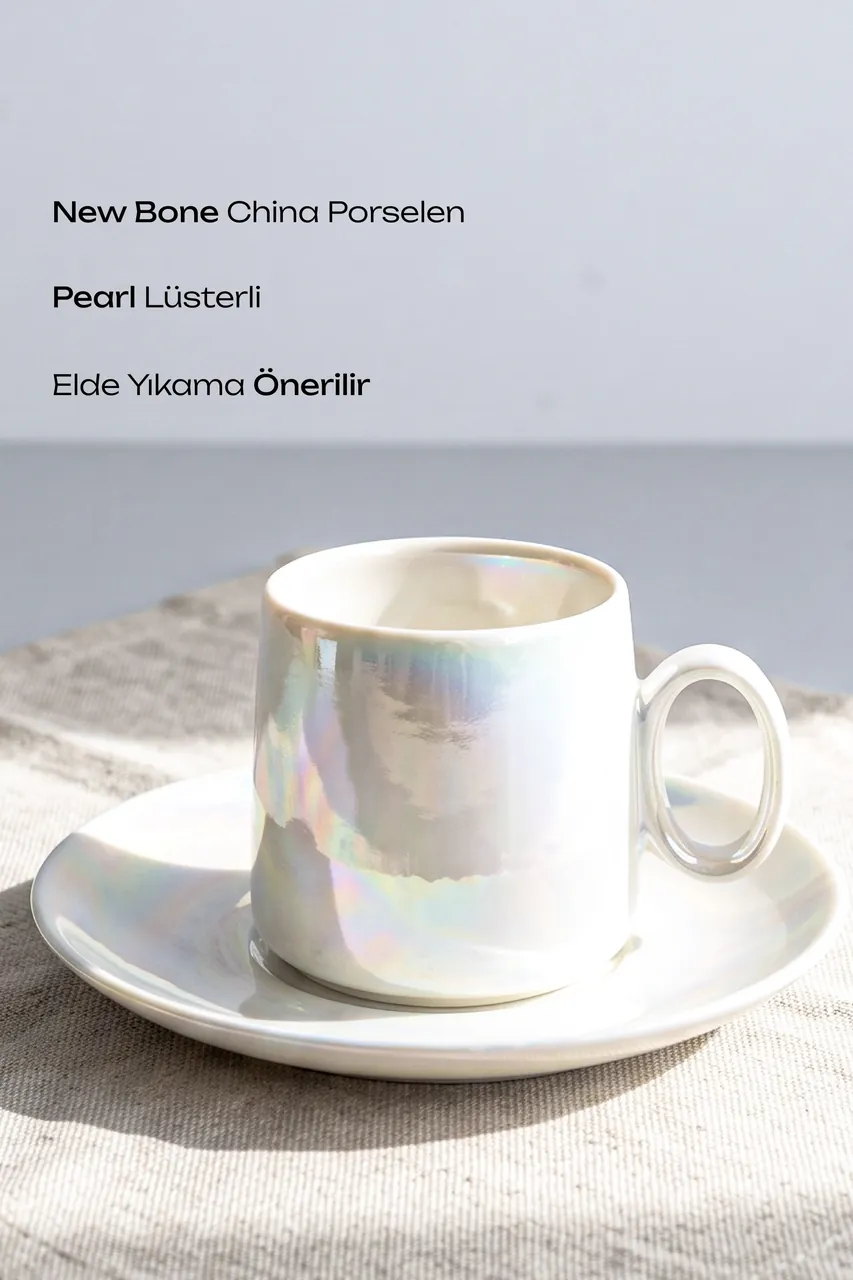 Pearl Porselen Lüster 6 Kişilik Kahve Fincanı Takımı · 2. fotoğraf