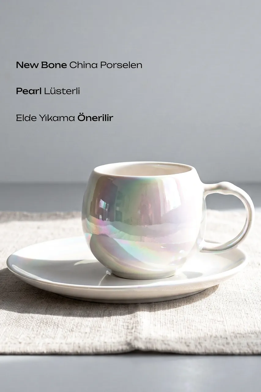Pearl Porselen Lüster 6 Kişilik Kahve Fincanı Takımı · 2. fotoğraf