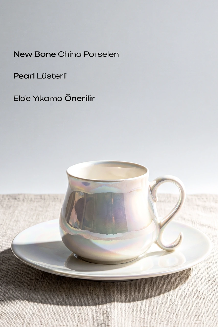 Pearl Porselen Lüster 6 Kişilik Kahve Fincanı Takımı · 2. fotoğraf
